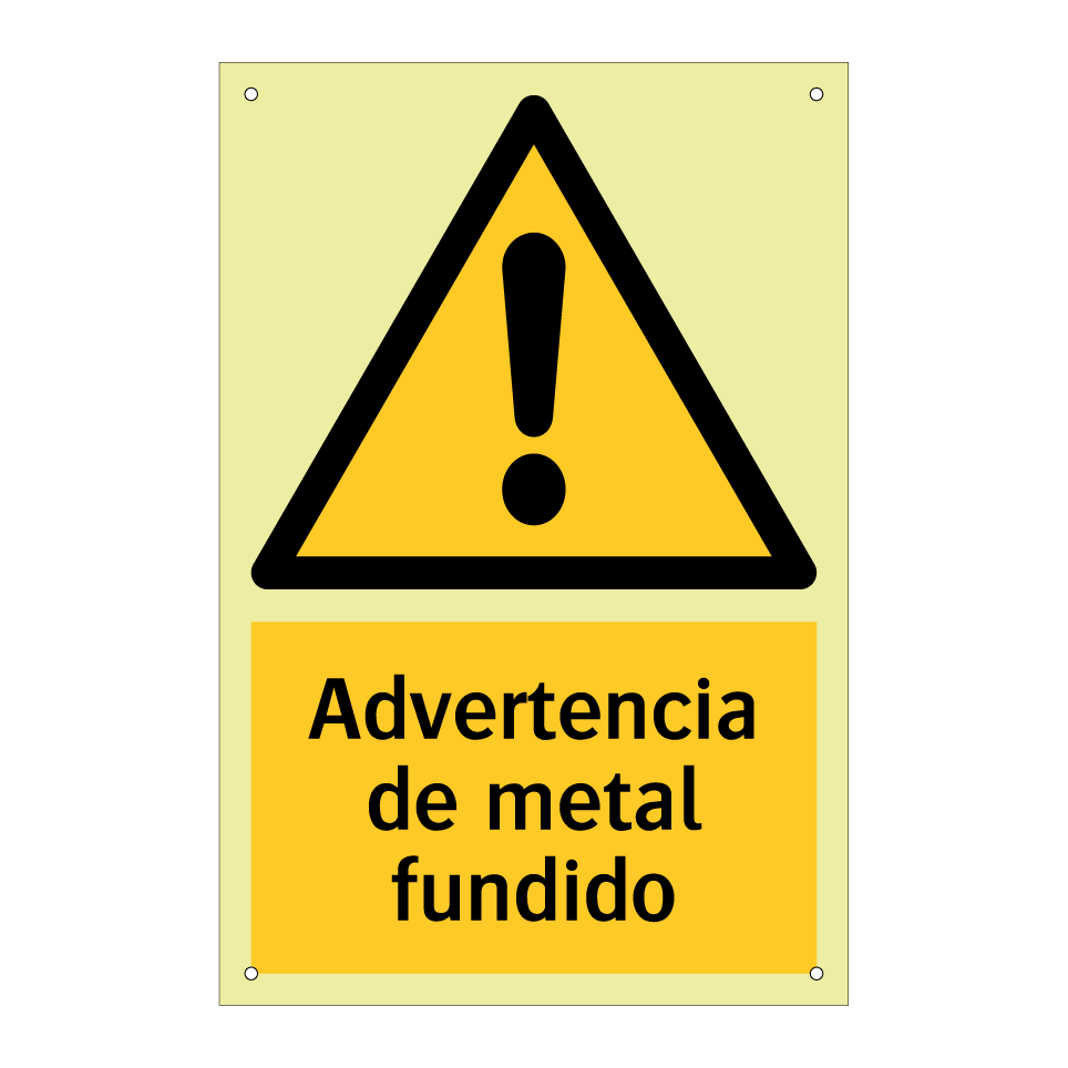 Advertencia de metal fundido