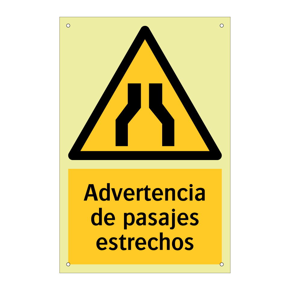 Advertencia de pasajes estrechos