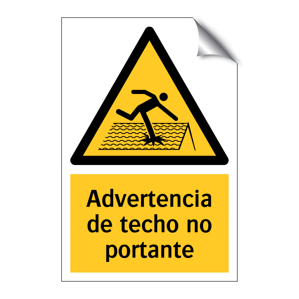 Advertencia de techo no portante