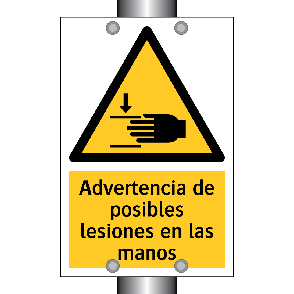 Advertencia de posibles lesiones en las manos