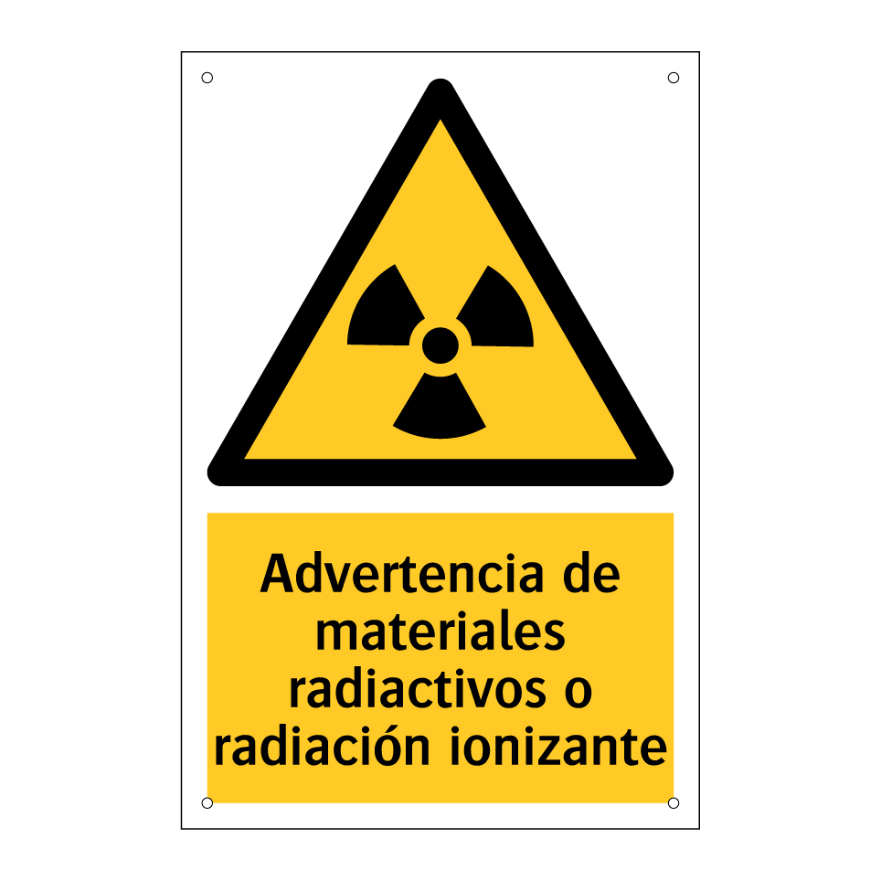 Advertencia de materiales radiactivos o radiación ionizante