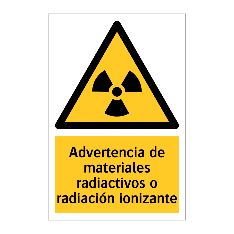 Advertencia de materiales radiactivos o radiación ionizante