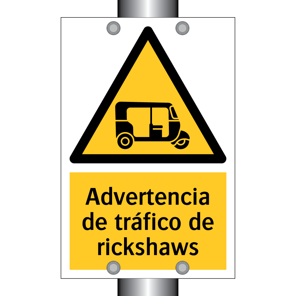 Advertencia de tráfico de rickshaws