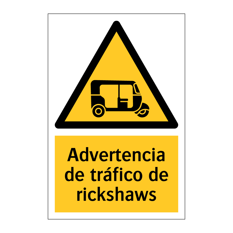 Advertencia de tráfico de rickshaws