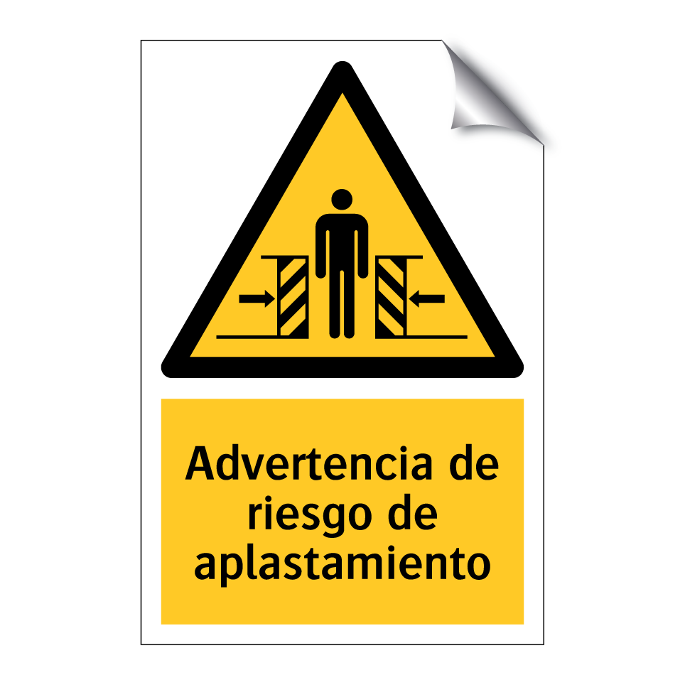 Advertencia de riesgo de aplastamiento