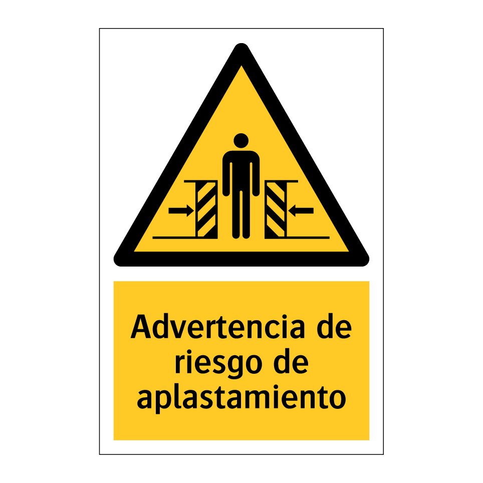 Advertencia de riesgo de aplastamiento