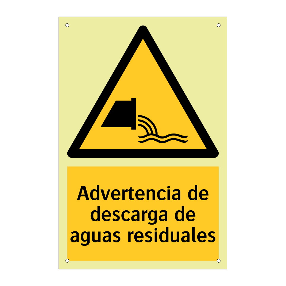 Advertencia de descarga de aguas residuales
