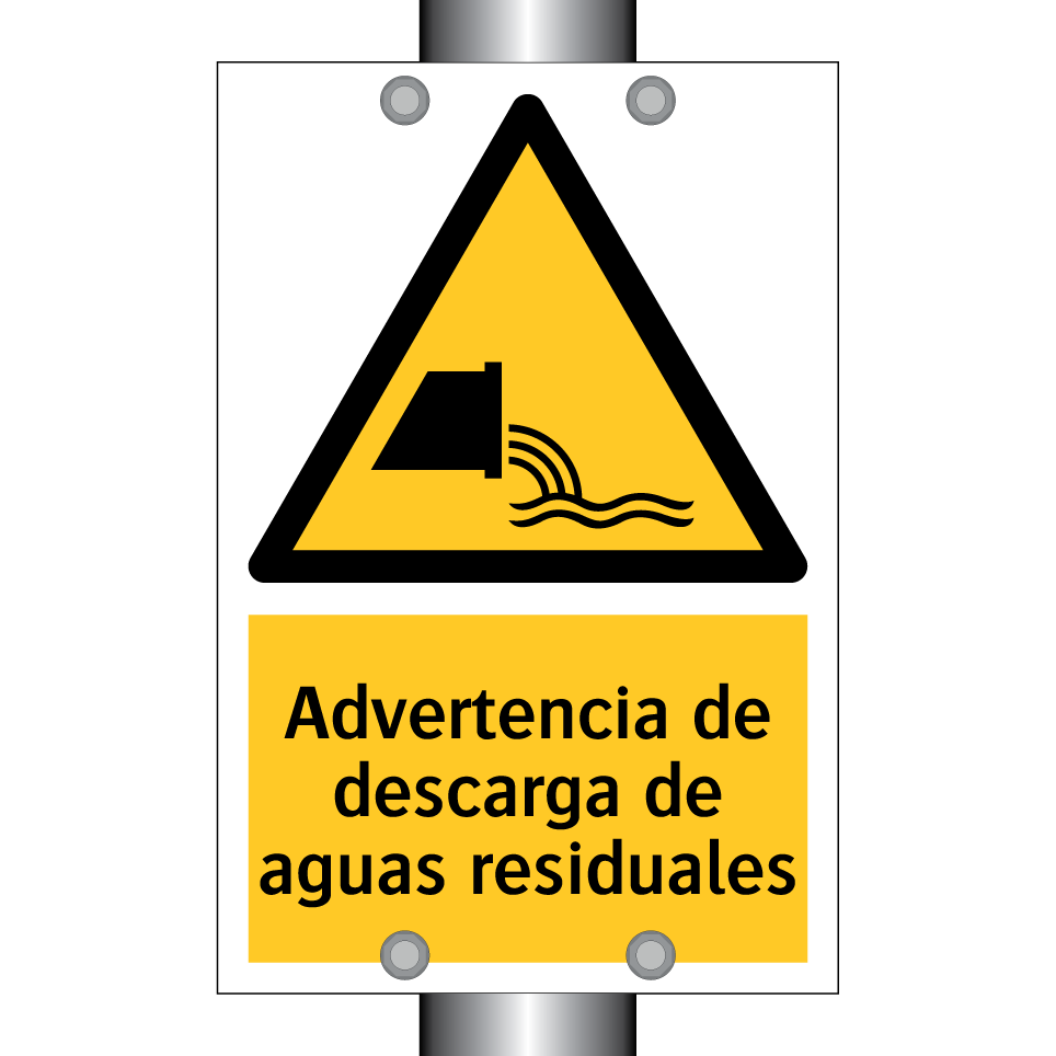 Advertencia de descarga de aguas residuales