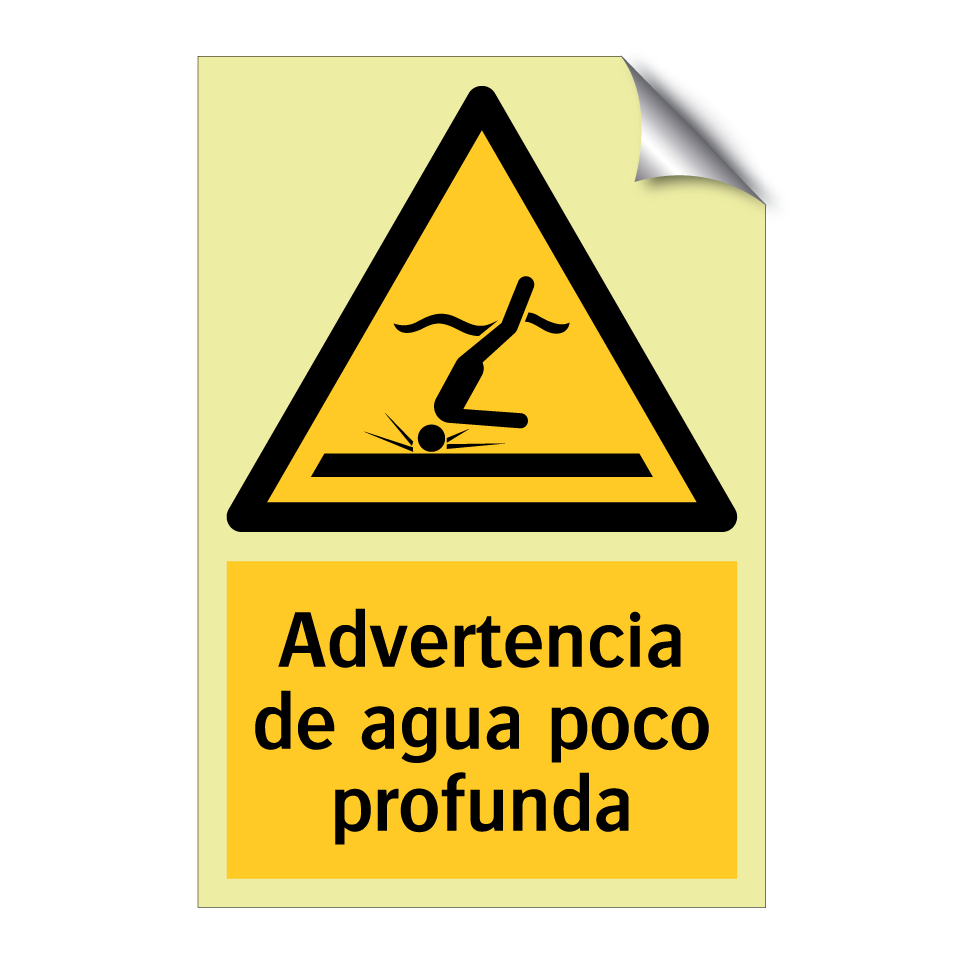 Advertencia de agua poco profunda
