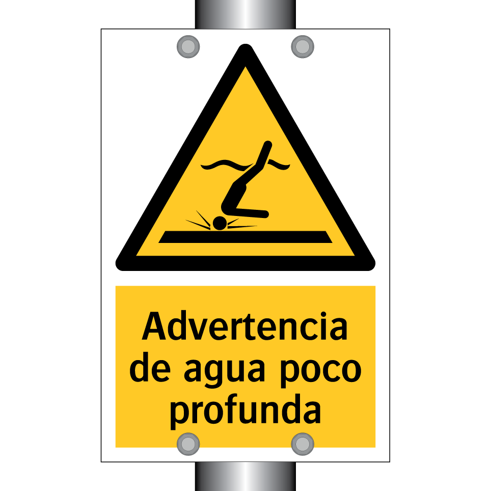Advertencia de agua poco profunda