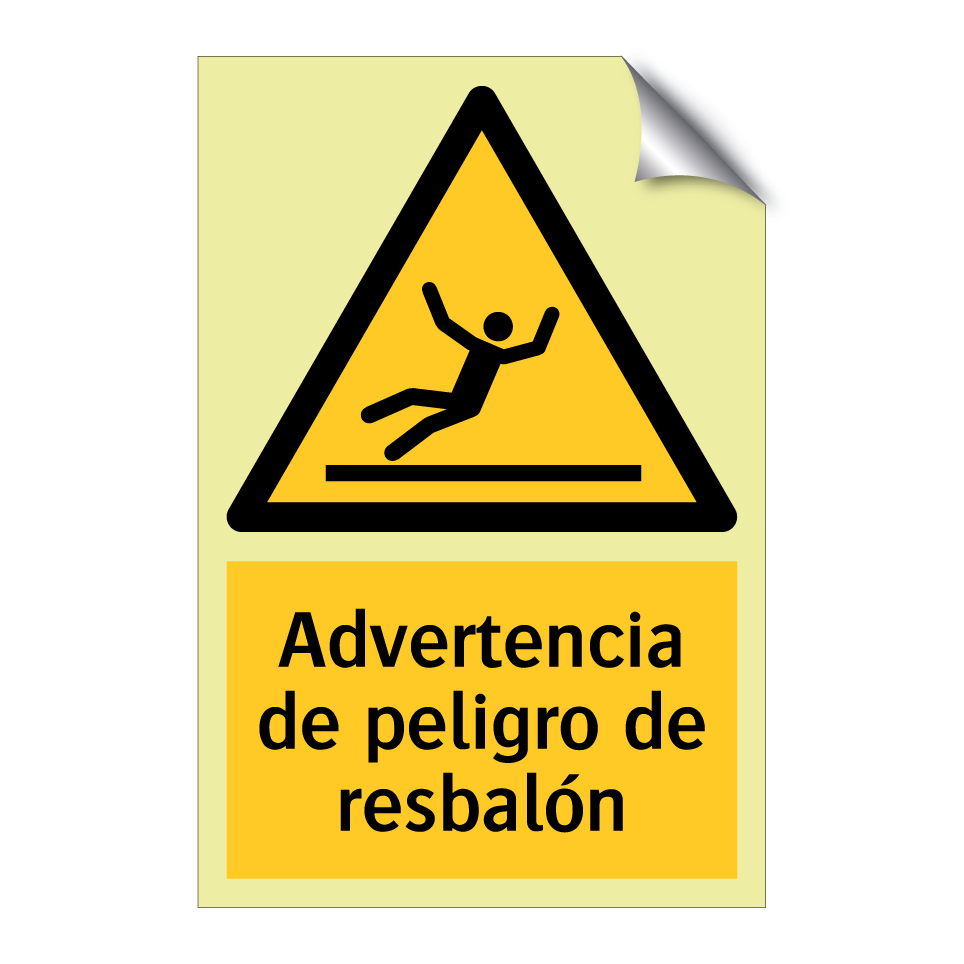 Advertencia de peligro de resbalón