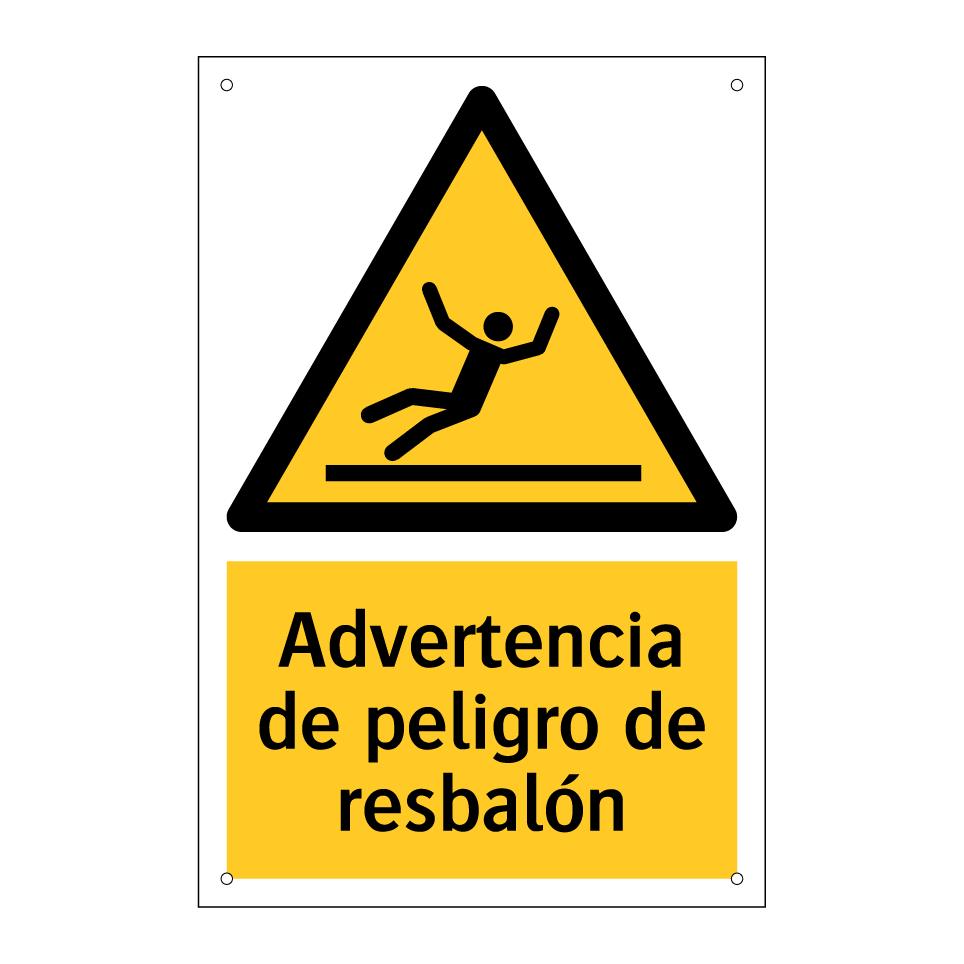 Advertencia de peligro de resbalón