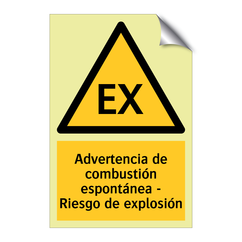 Advertencia de combustión espontánea - Riesgo de explosión
