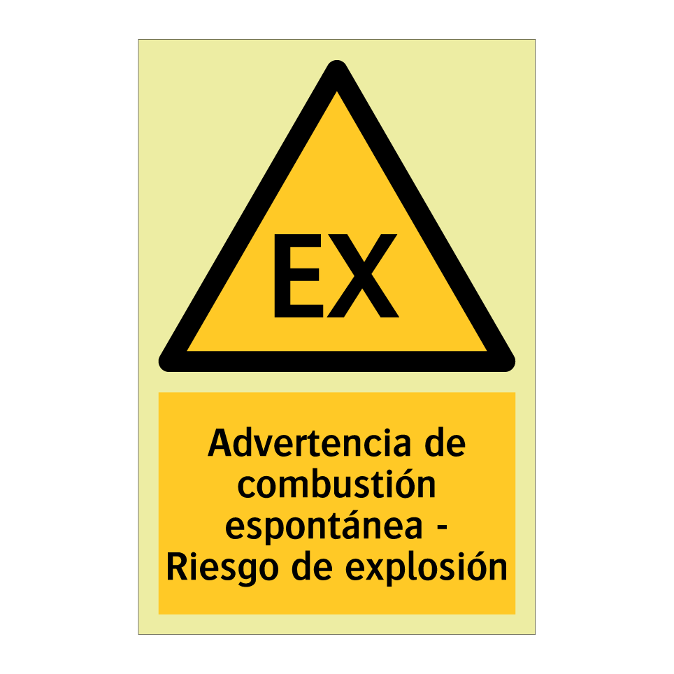 Advertencia de combustión espontánea - Riesgo de explosión