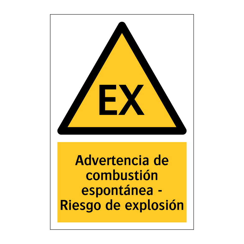 Advertencia de combustión espontánea - Riesgo de explosión