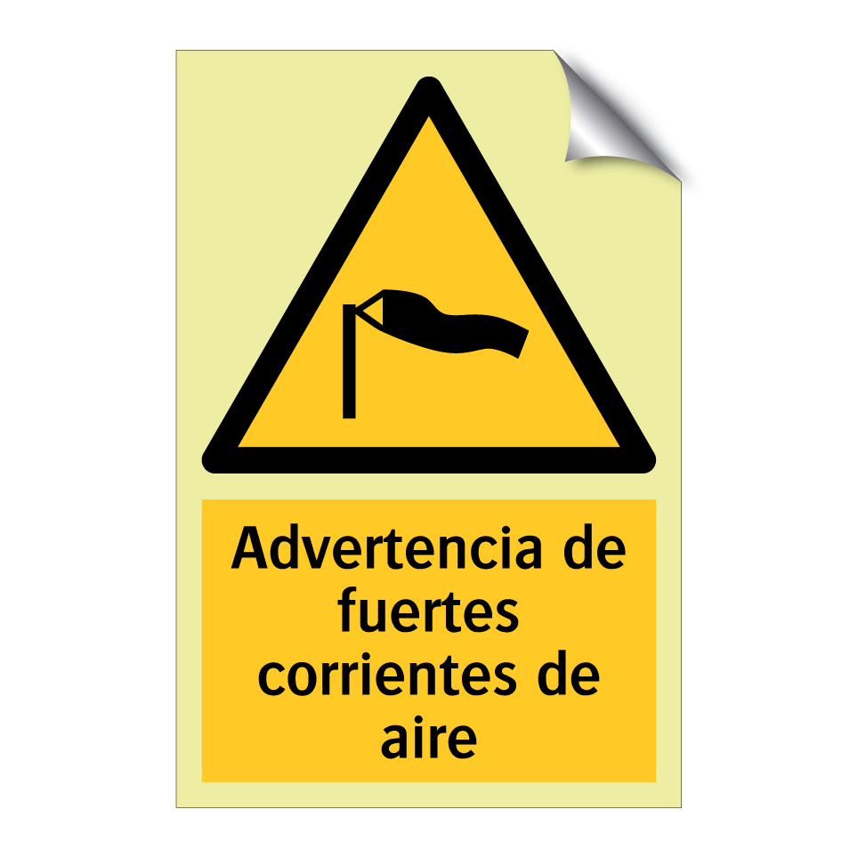 Advertencia de fuertes corrientes de aire