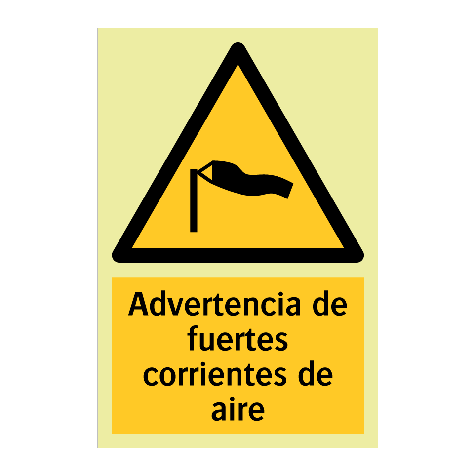 Advertencia de fuertes corrientes de aire