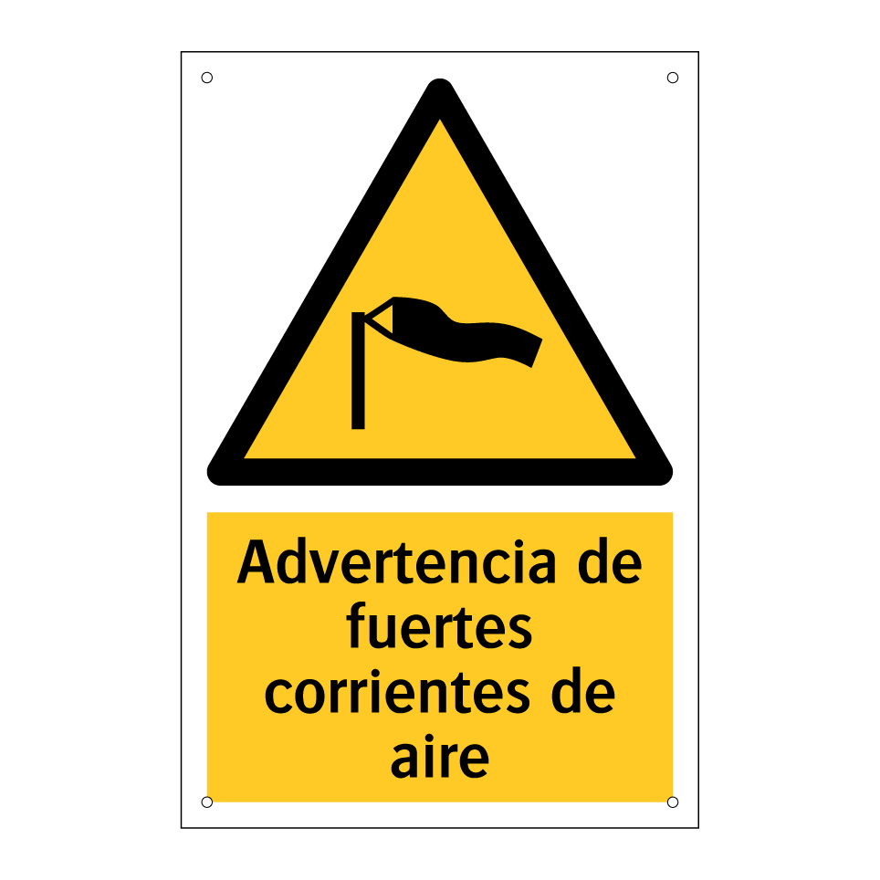 Advertencia de fuertes corrientes de aire