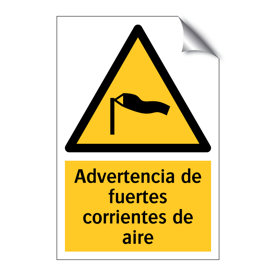 Advertencia de fuertes corrientes de aire