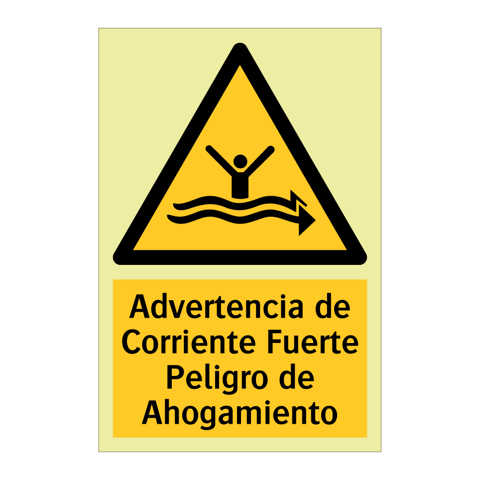 Advertencia de Corriente Fuerte Peligro de Ahogamiento