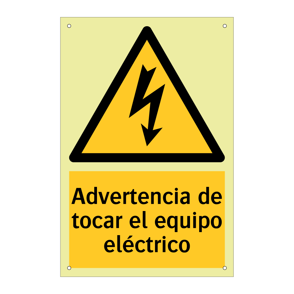 Advertencia de tocar el equipo eléctrico