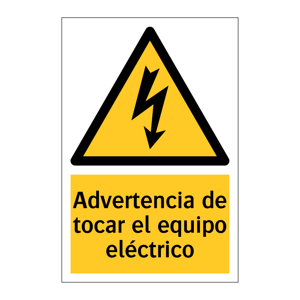 Advertencia de tocar el equipo eléctrico