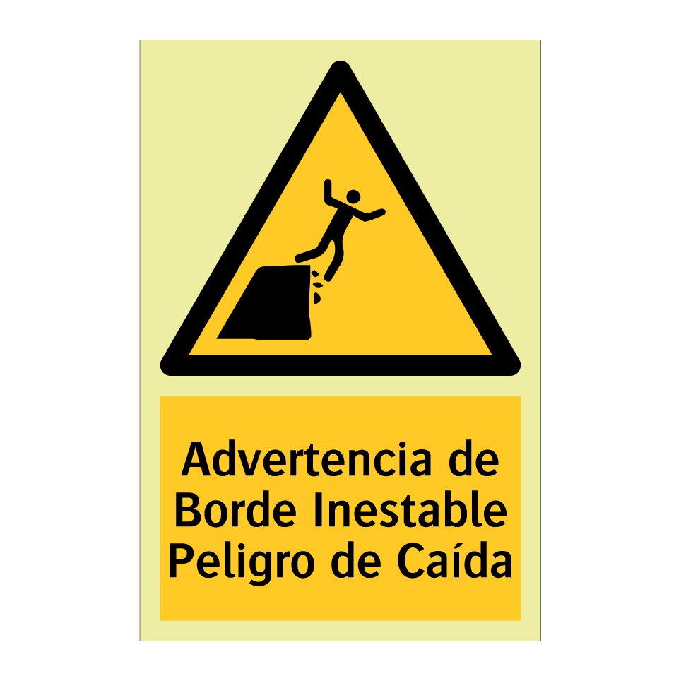 Advertencia de Borde Inestable Peligro de Caída