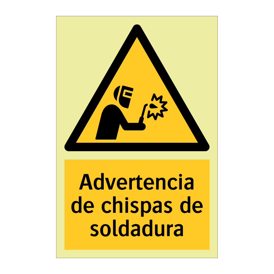 Advertencia de chispas de soldadura