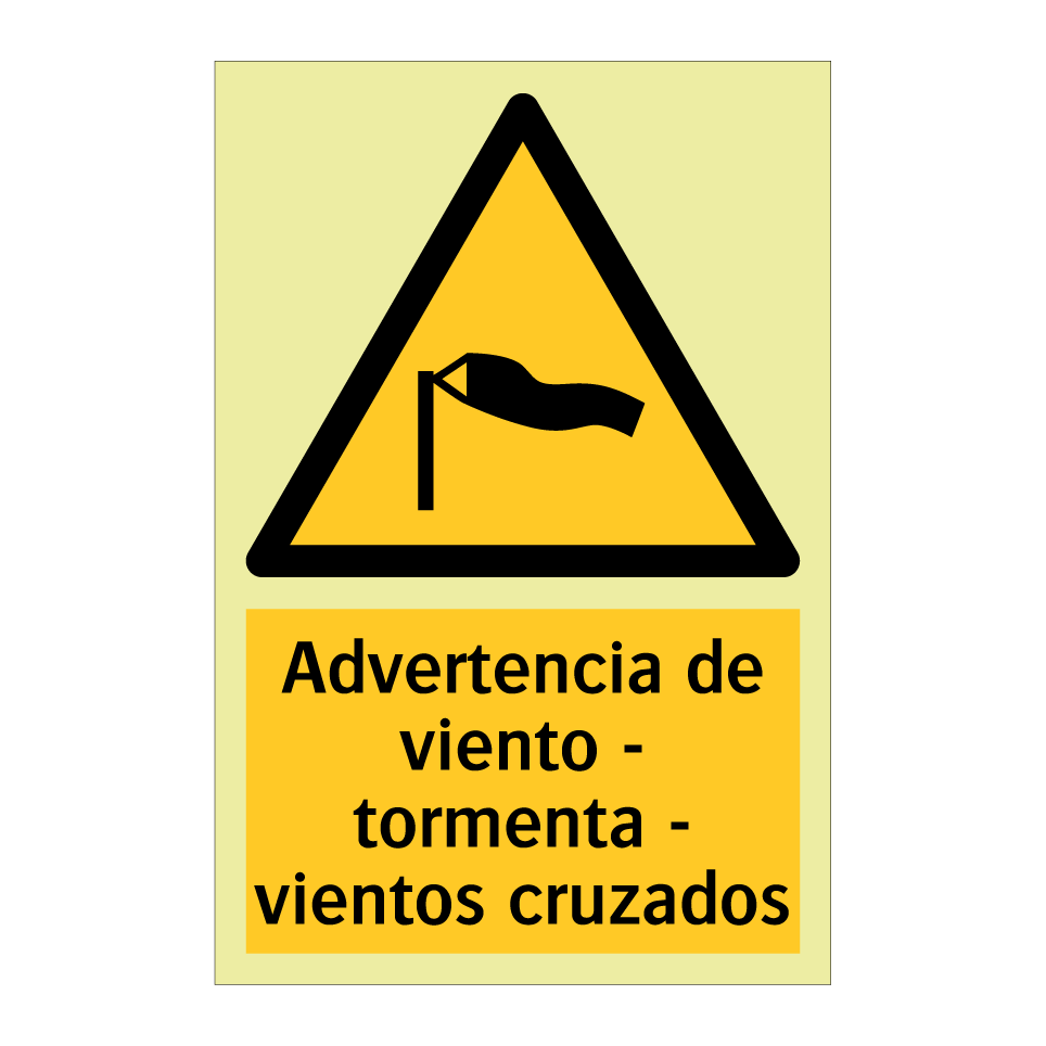 Advertencia de viento - tormenta - vientos cruzados