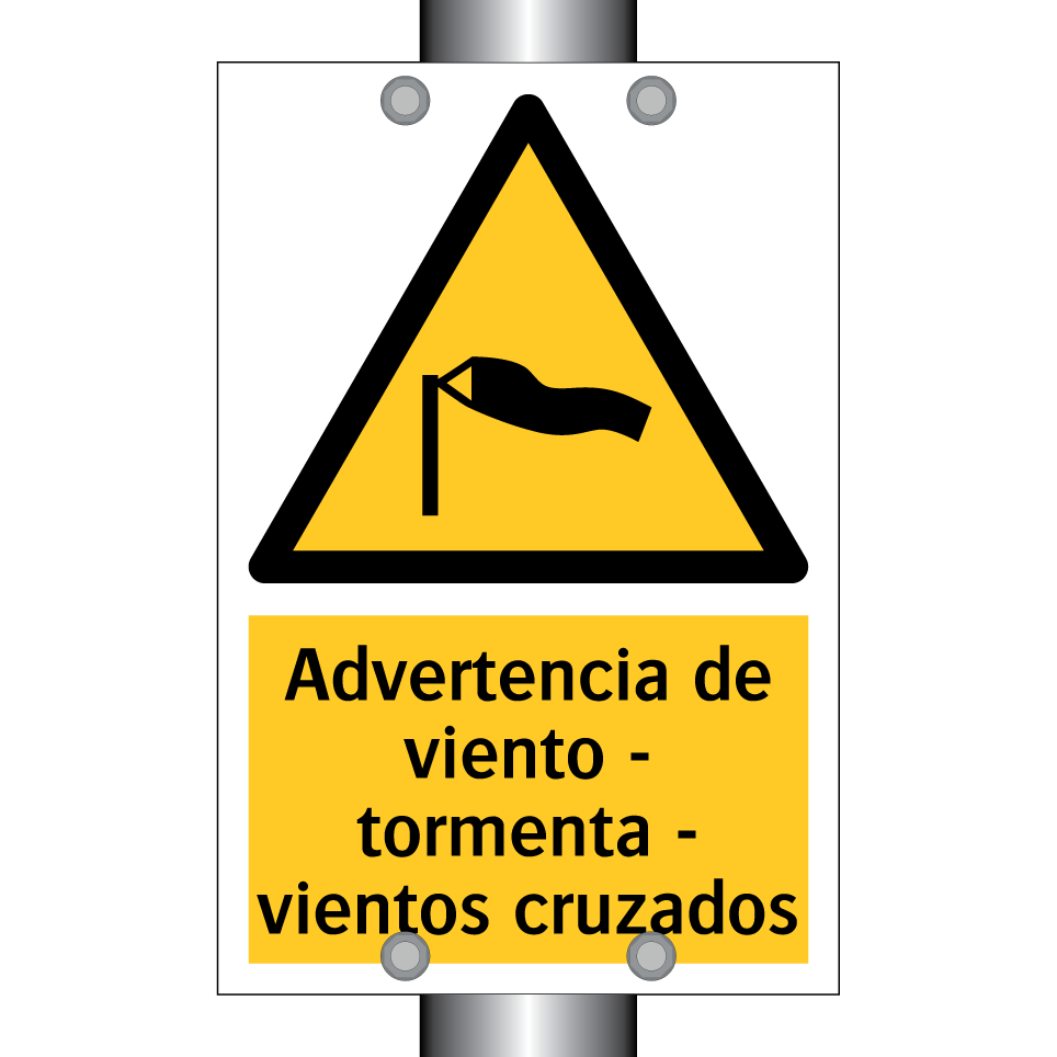 Advertencia de viento - tormenta - vientos cruzados