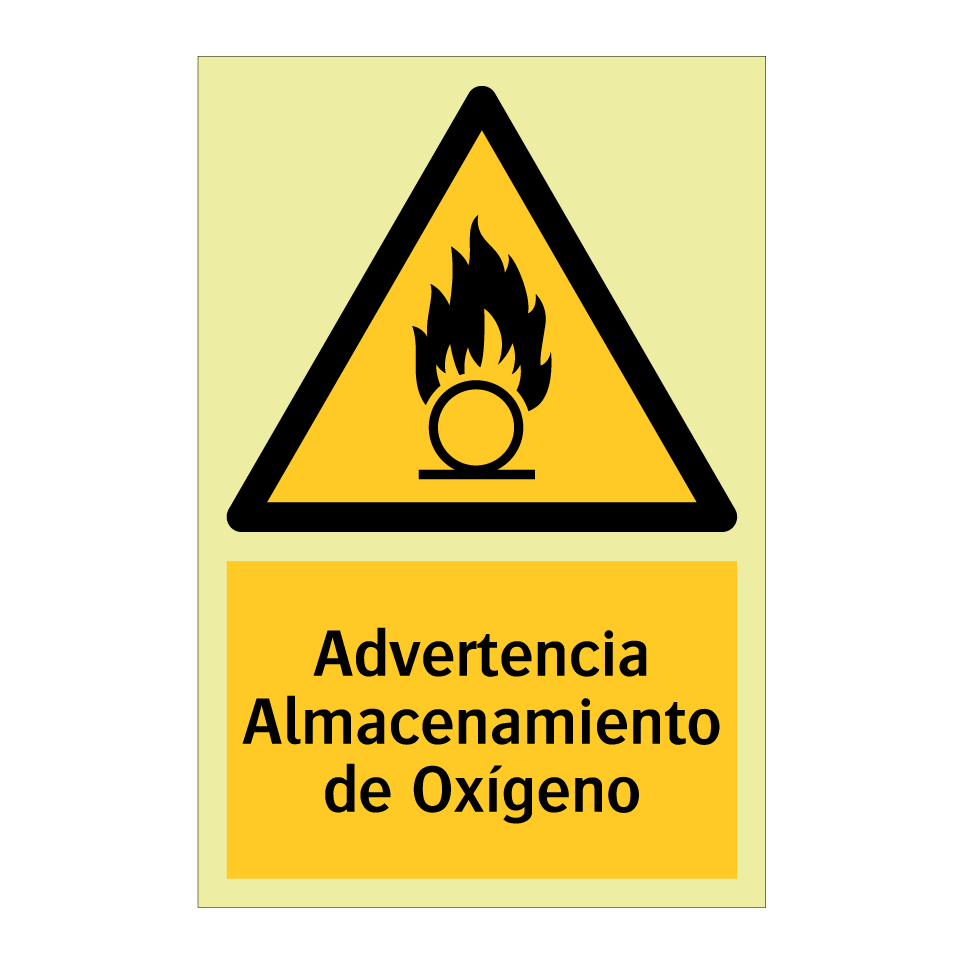 Advertencia Almacenamiento de Oxígeno