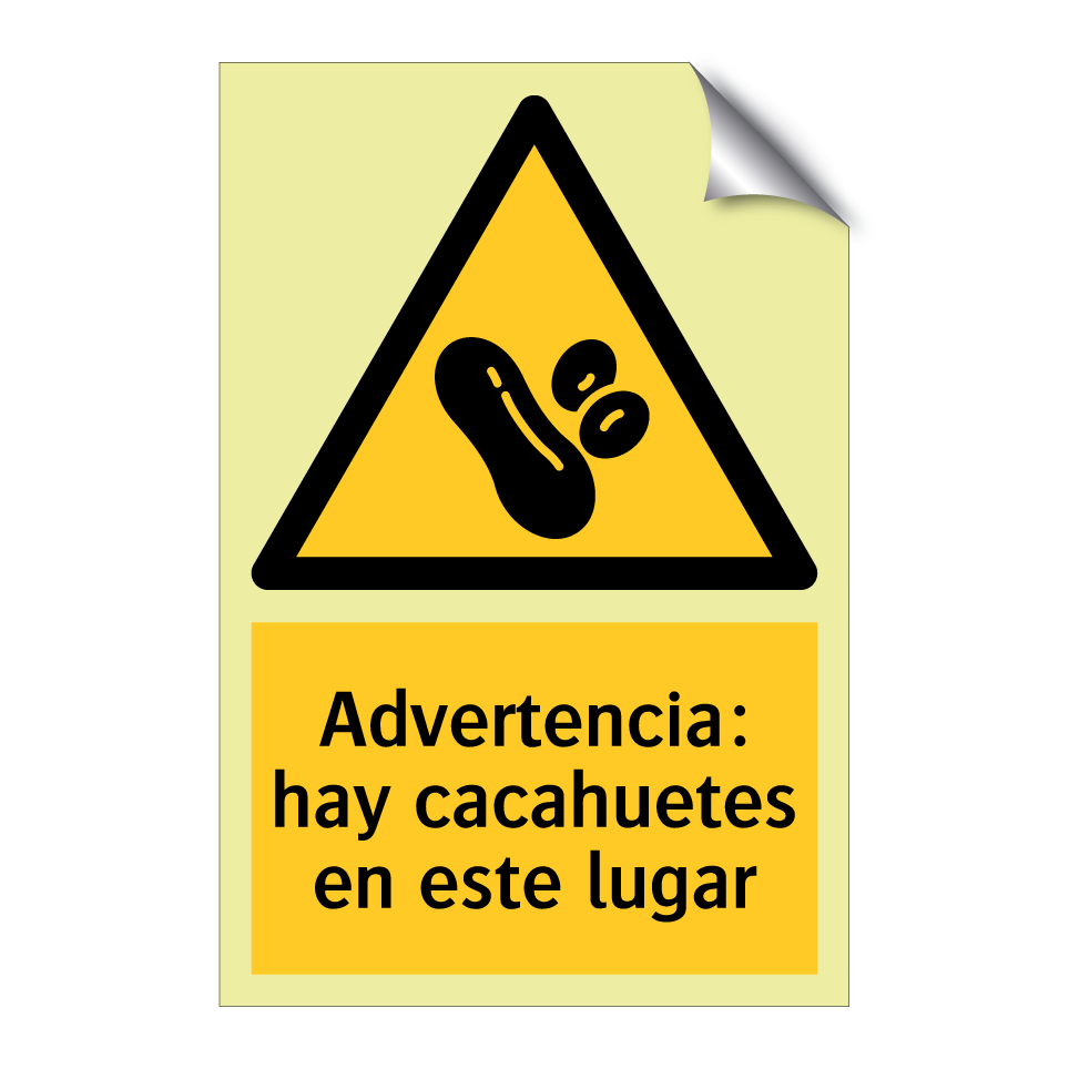 Advertencia: hay cacahuetes en este lugar