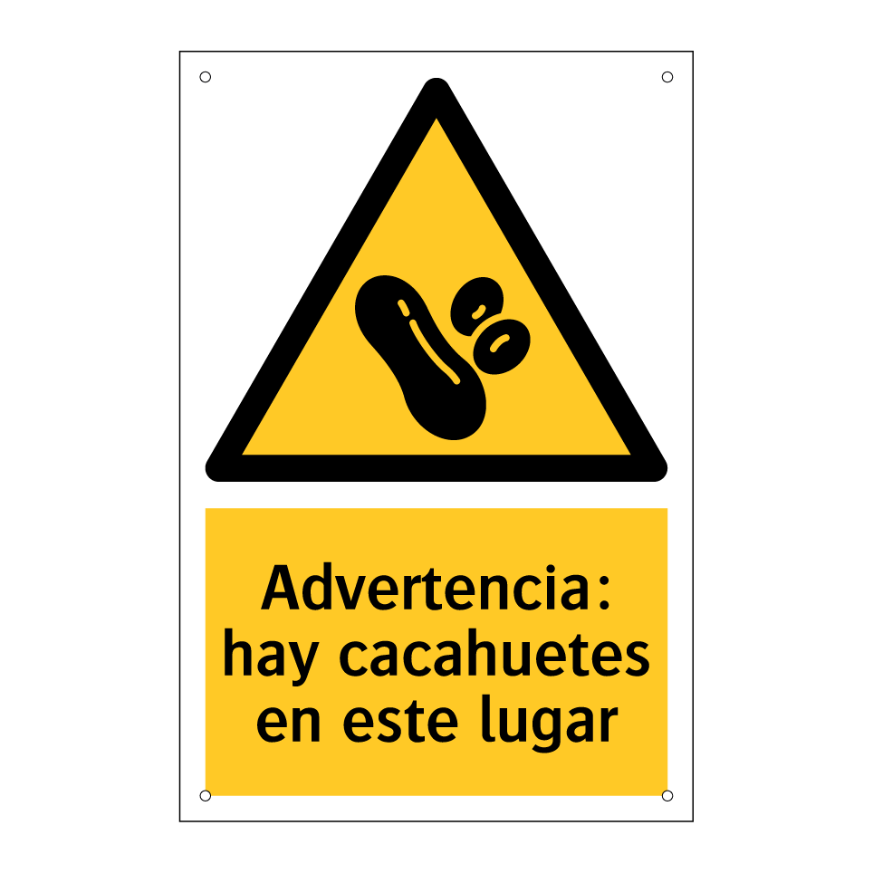 Advertencia: hay cacahuetes en este lugar