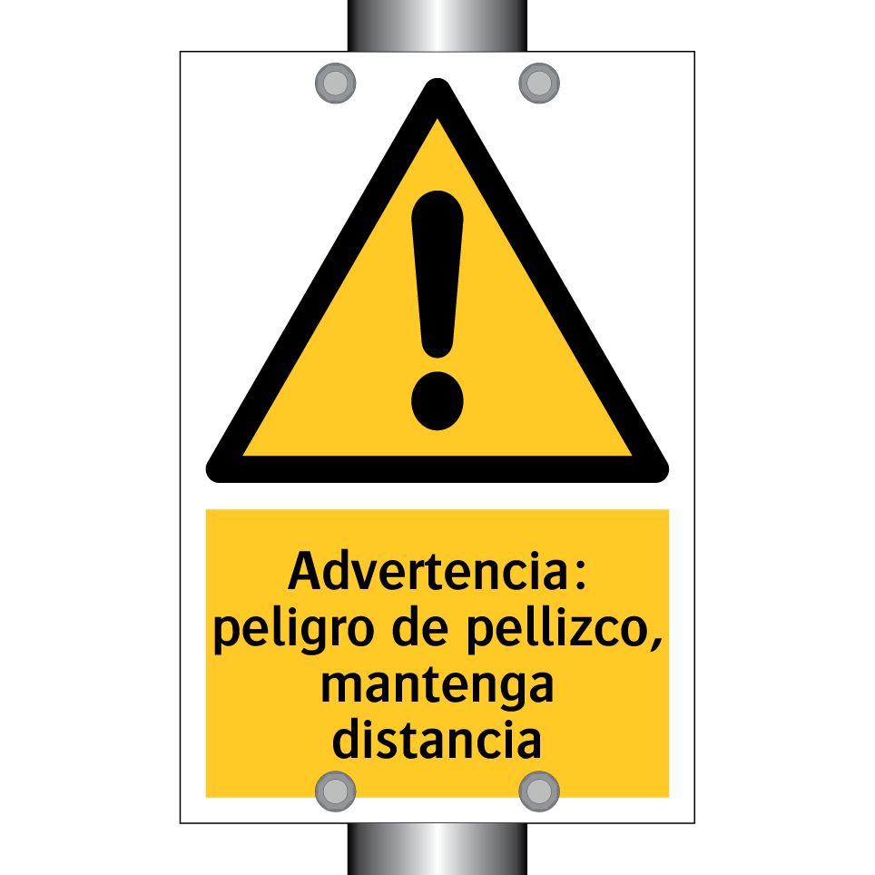 Advertencia: peligro de pellizco, mantenga distancia