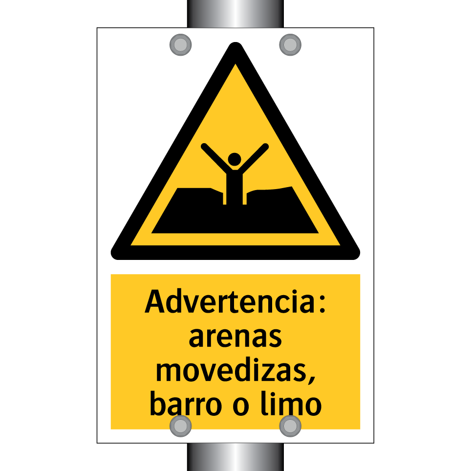 Advertencia: arenas movedizas, barro o limo