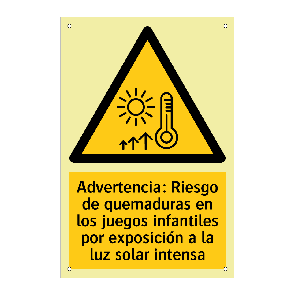 Advertencia: Riesgo de quemaduras en los juegos infantiles por exposición a la luz solar intensa