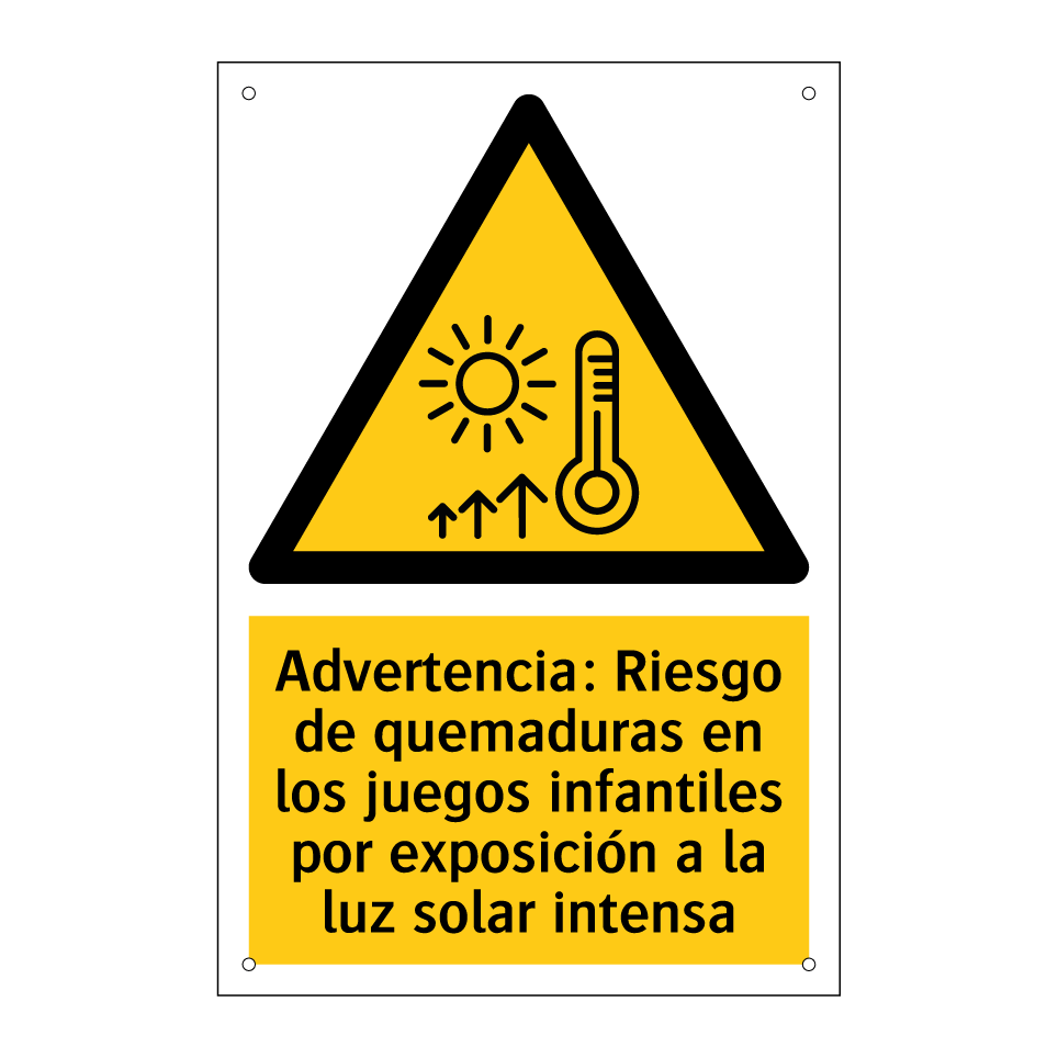Advertencia: Riesgo de quemaduras en los juegos infantiles por exposición a la luz solar intensa