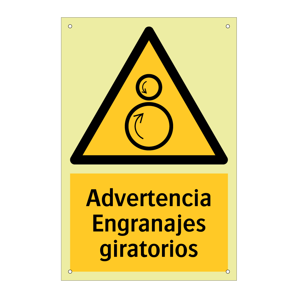 Advertencia Engranajes giratorios