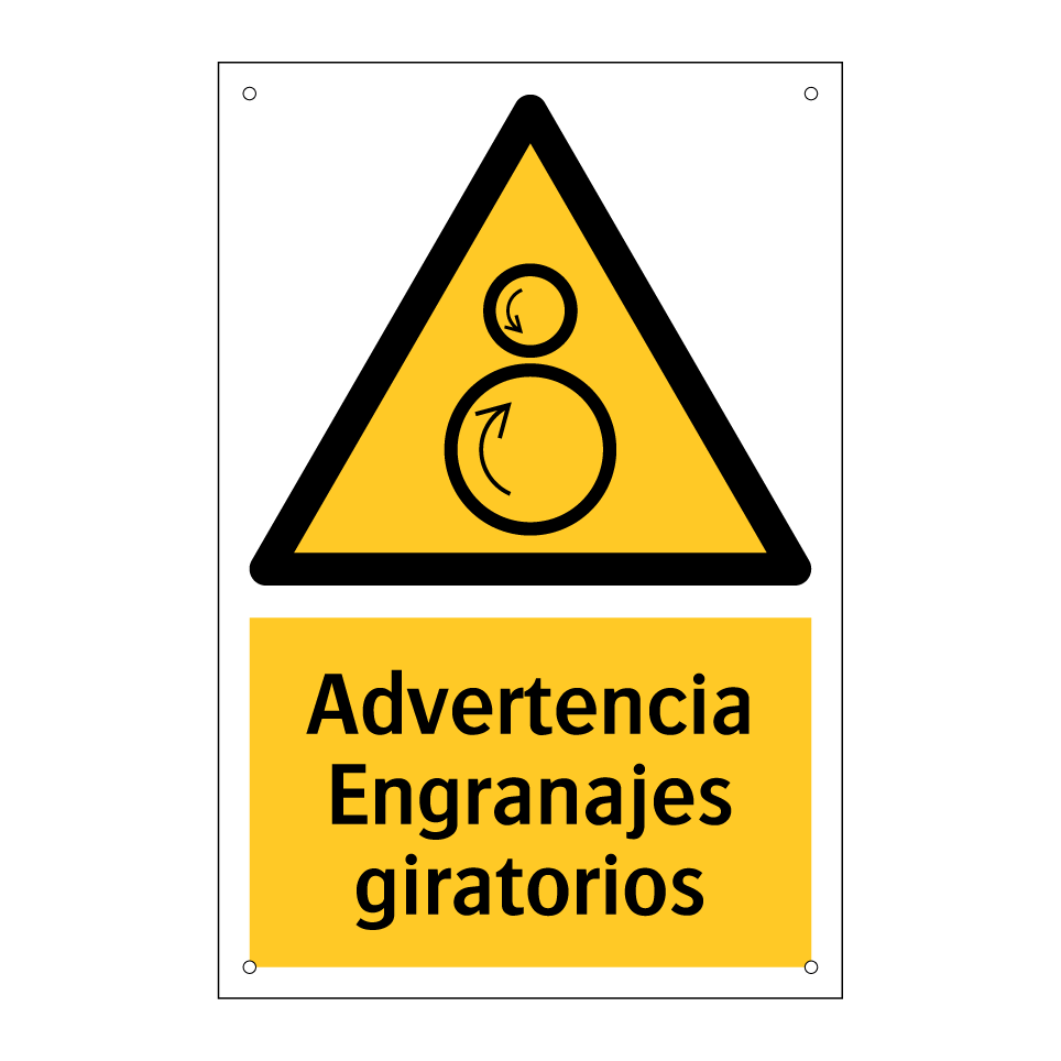 Advertencia Engranajes giratorios
