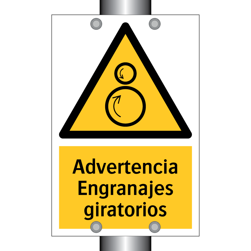 Advertencia Engranajes giratorios