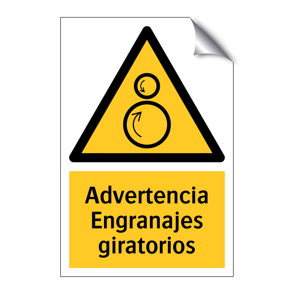 Advertencia Engranajes giratorios