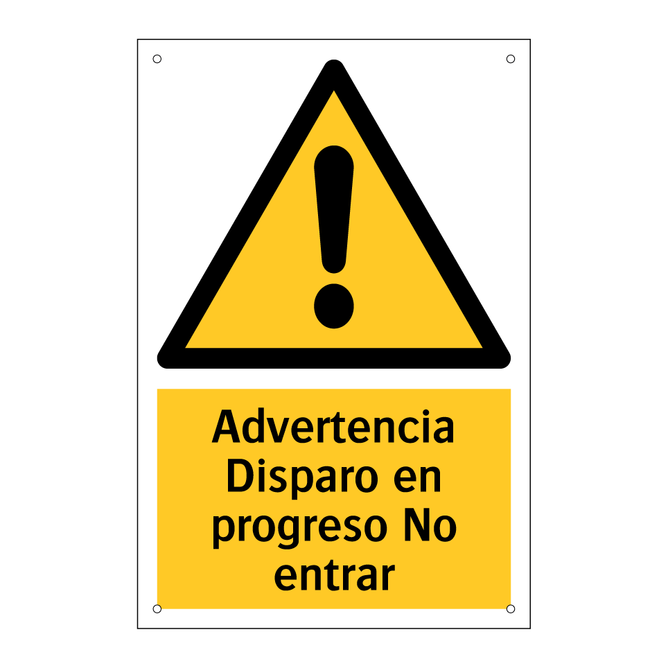 Advertencia Disparo en progreso No entrar
