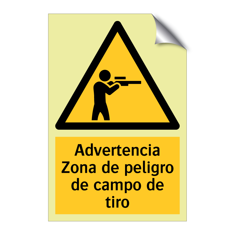 Advertencia Zona de peligro de campo de tiro