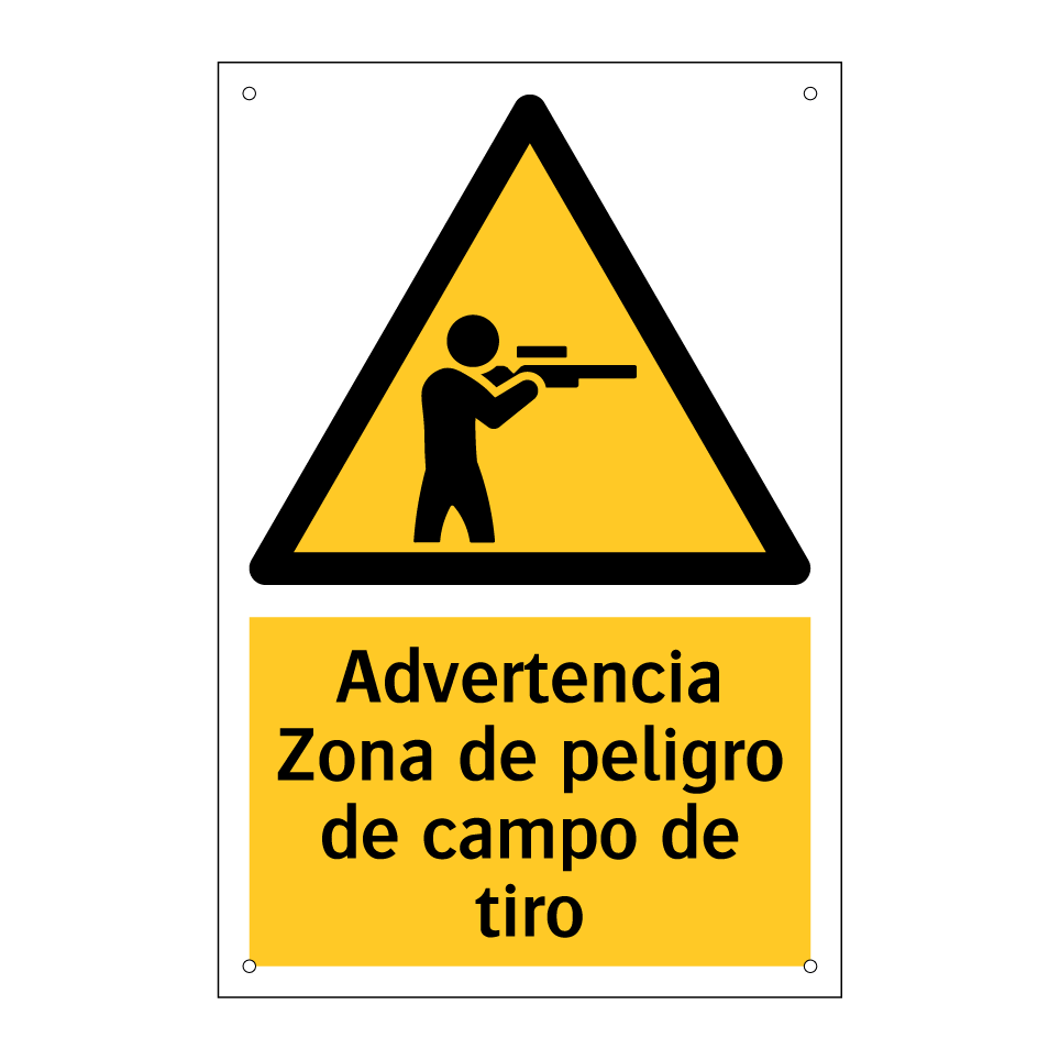 Advertencia Zona de peligro de campo de tiro