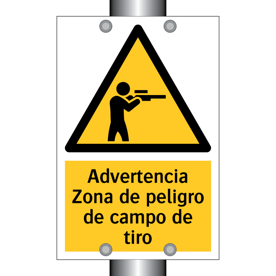 Advertencia Zona de peligro de campo de tiro