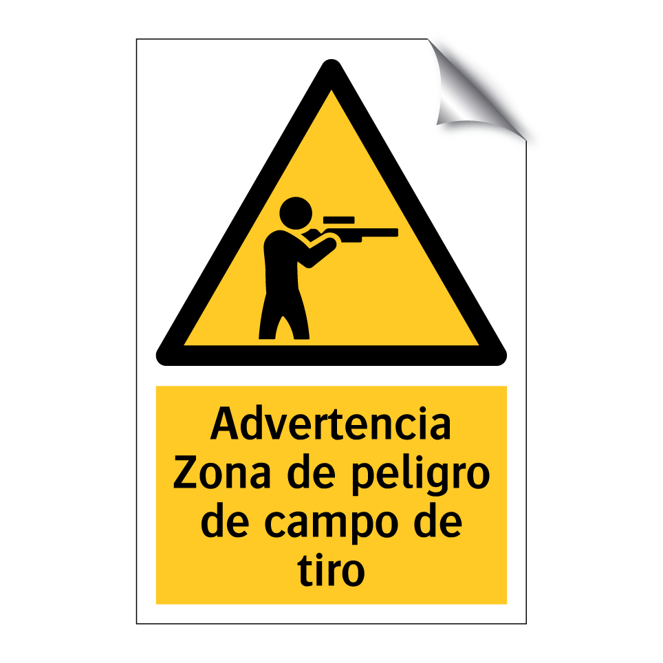 Advertencia Zona de peligro de campo de tiro