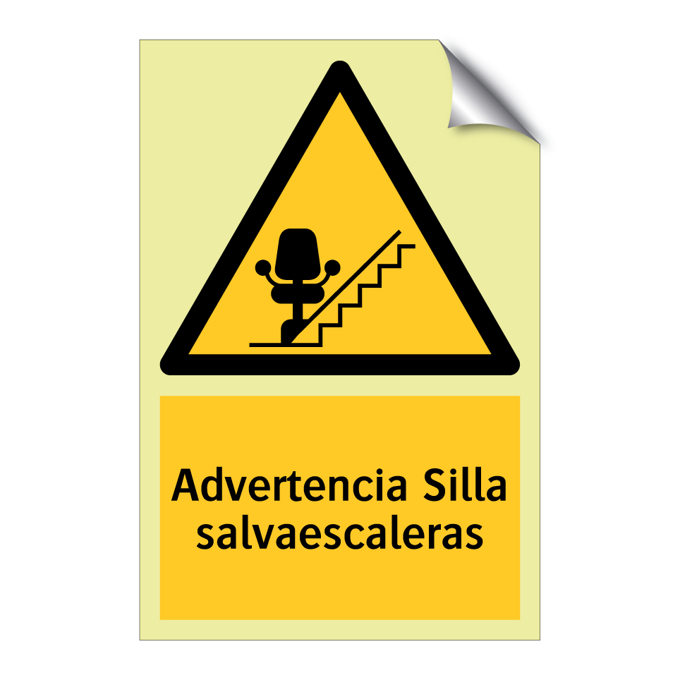 Advertencia Silla salvaescaleras