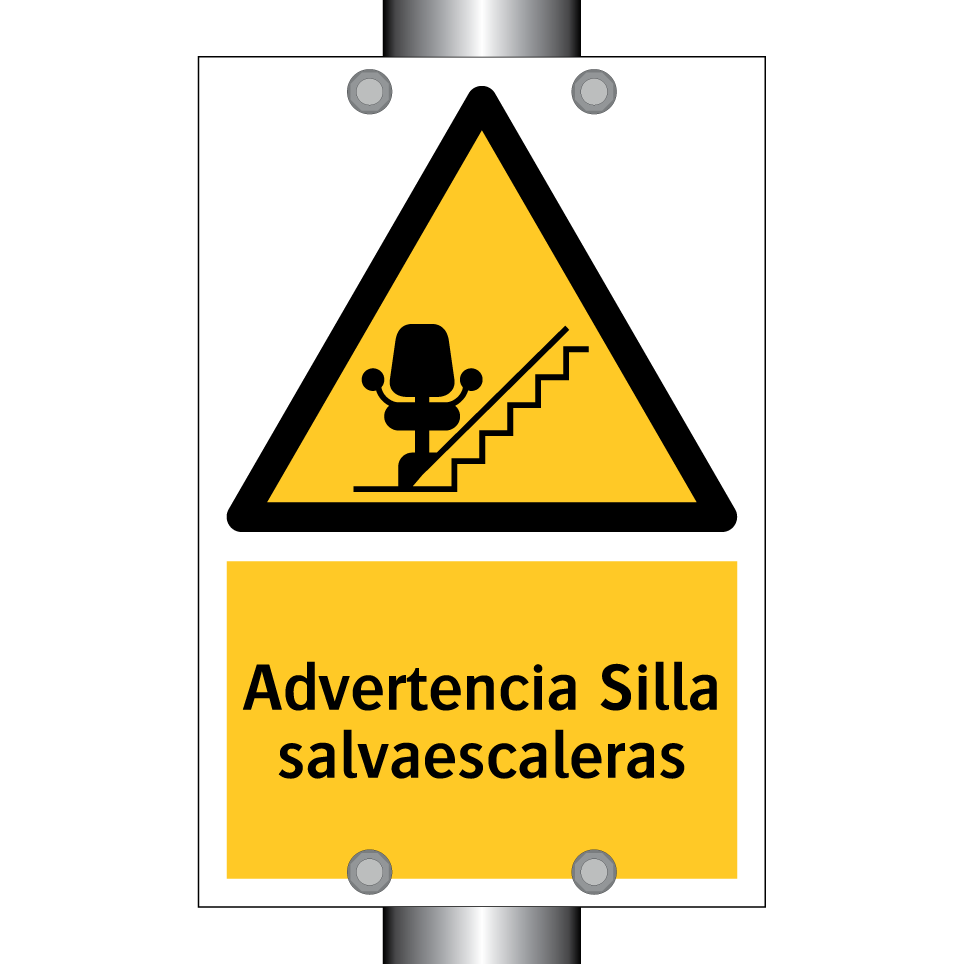 Advertencia Silla salvaescaleras