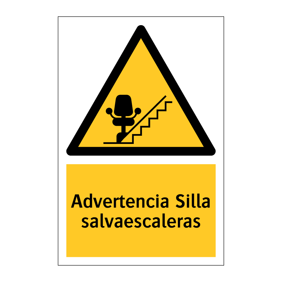 Advertencia Silla salvaescaleras