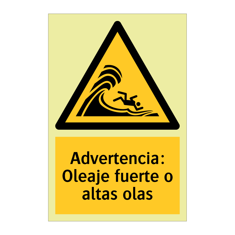 Advertencia: Oleaje fuerte o altas olas